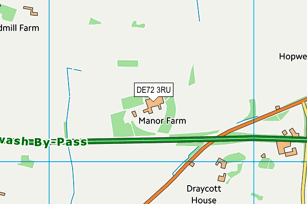 DE72 3RU map - OS VectorMap District (Ordnance Survey)