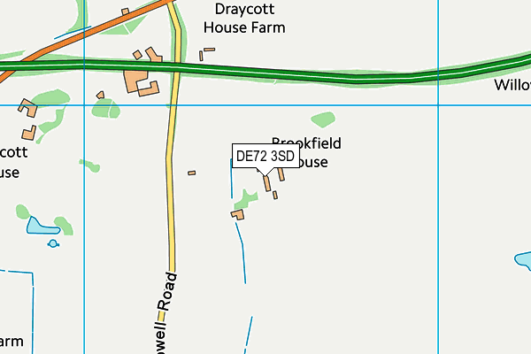 DE72 3SD map - OS VectorMap District (Ordnance Survey)