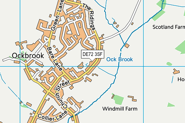 Redhill Primary School map (DE72 3SF) - OS VectorMap District (Ordnance Survey)