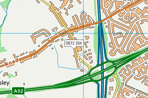 DE72 3SX map - OS VectorMap District (Ordnance Survey)