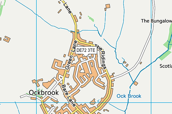 DE72 3TE map - OS VectorMap District (Ordnance Survey)