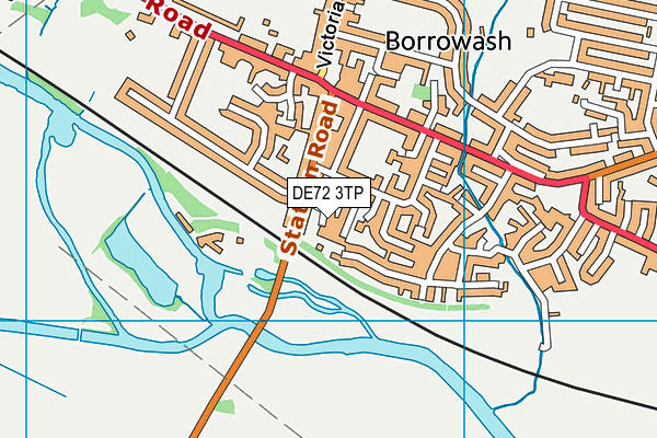 DE72 3TP map - OS VectorMap District (Ordnance Survey)