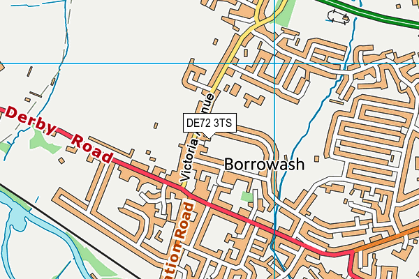 DE72 3TS map - OS VectorMap District (Ordnance Survey)