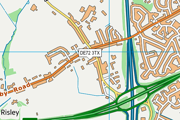 DE72 3TX map - OS VectorMap District (Ordnance Survey)