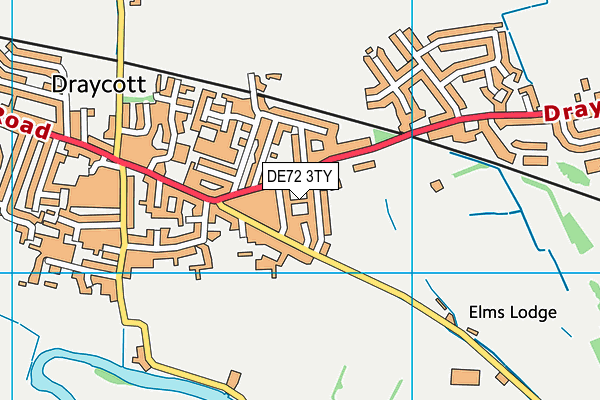 DE72 3TY map - OS VectorMap District (Ordnance Survey)