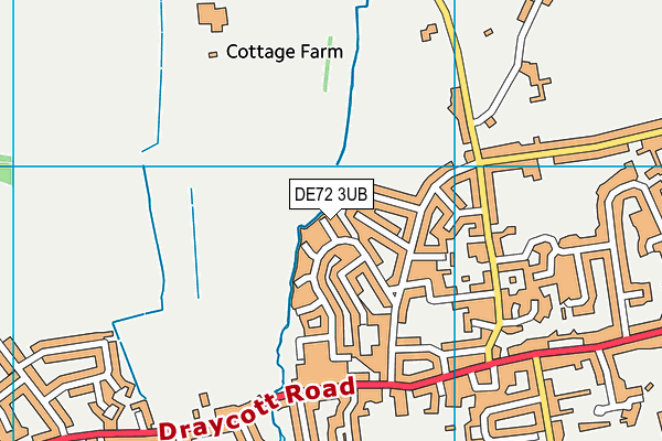 DE72 3UB map - OS VectorMap District (Ordnance Survey)