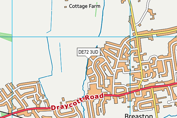 DE72 3UD map - OS VectorMap District (Ordnance Survey)