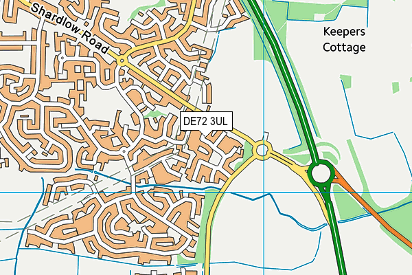 DE72 3UL map - OS VectorMap District (Ordnance Survey)