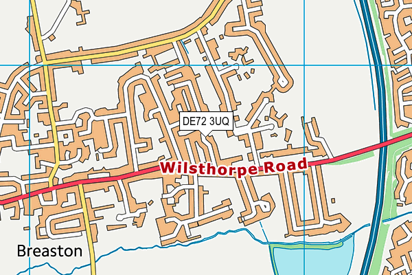 DE72 3UQ map - OS VectorMap District (Ordnance Survey)