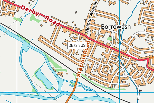 DE72 3US map - OS VectorMap District (Ordnance Survey)