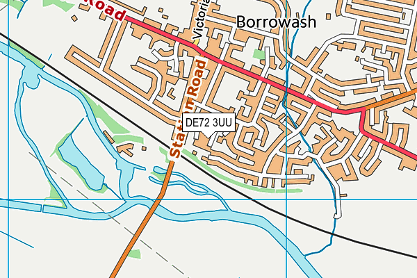 DE72 3UU map - OS VectorMap District (Ordnance Survey)