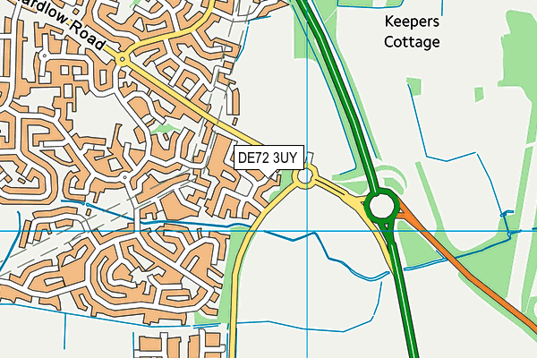 DE72 3UY map - OS VectorMap District (Ordnance Survey)