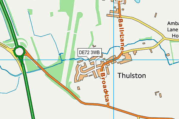 DE72 3WB map - OS VectorMap District (Ordnance Survey)