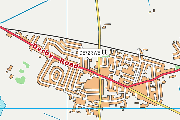 DE72 3WE map - OS VectorMap District (Ordnance Survey)