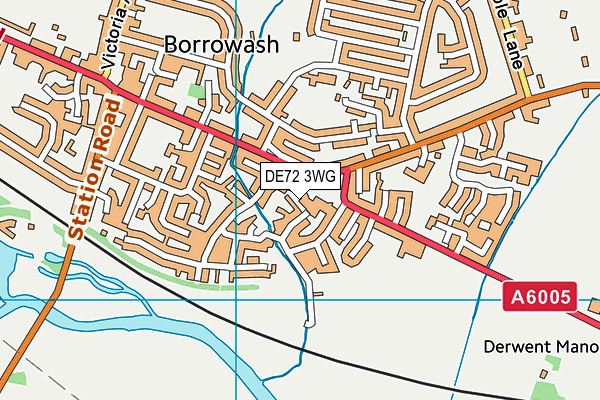 DE72 3WG map - OS VectorMap District (Ordnance Survey)