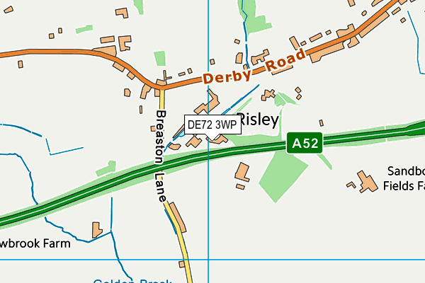 DE72 3WP map - OS VectorMap District (Ordnance Survey)