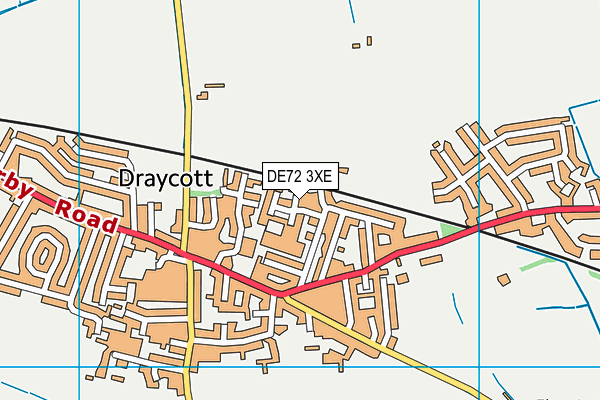 DE72 3XE map - OS VectorMap District (Ordnance Survey)