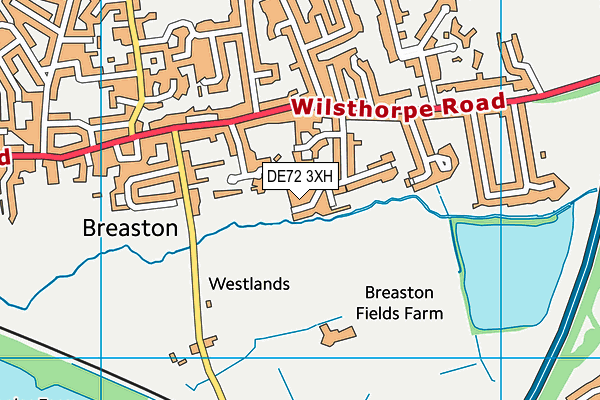 DE72 3XH map - OS VectorMap District (Ordnance Survey)