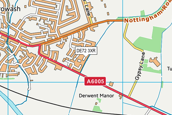 DE72 3XR map - OS VectorMap District (Ordnance Survey)