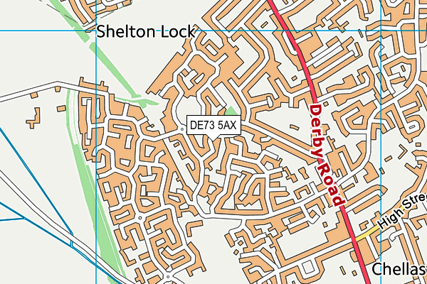 DE73 5AX map - OS VectorMap District (Ordnance Survey)