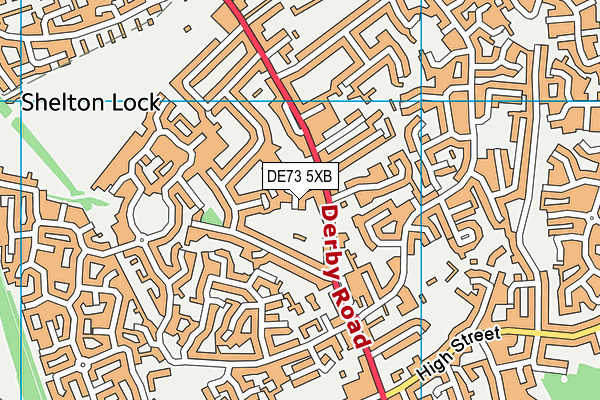 DE73 5XB map - OS VectorMap District (Ordnance Survey)