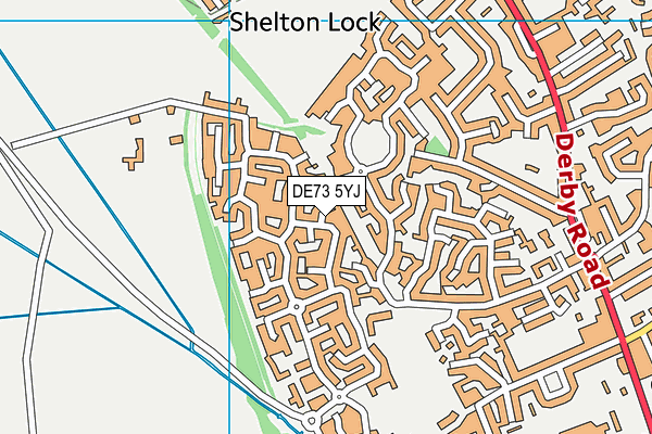 DE73 5YJ map - OS VectorMap District (Ordnance Survey)