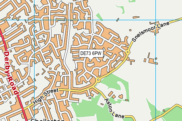 DE73 6PW map - OS VectorMap District (Ordnance Survey)