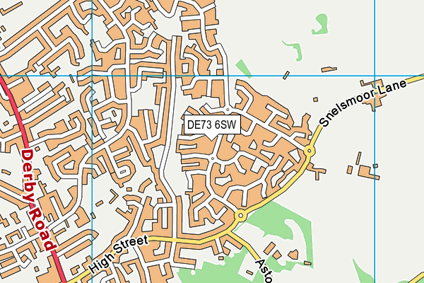 DE73 6SW map - OS VectorMap District (Ordnance Survey)