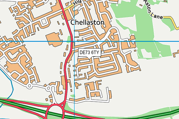 DE73 6TY map - OS VectorMap District (Ordnance Survey)