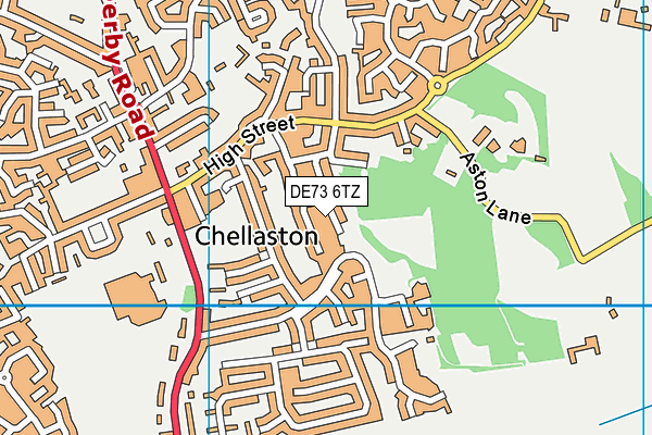 DE73 6TZ map - OS VectorMap District (Ordnance Survey)