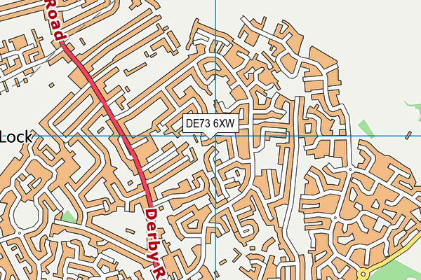 DE73 6XW map - OS VectorMap District (Ordnance Survey)