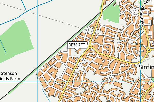 DE73 7FT map - OS VectorMap District (Ordnance Survey)