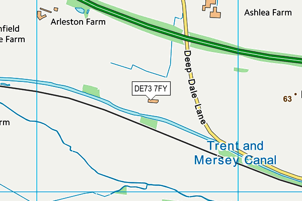 DE73 7FY map - OS VectorMap District (Ordnance Survey)