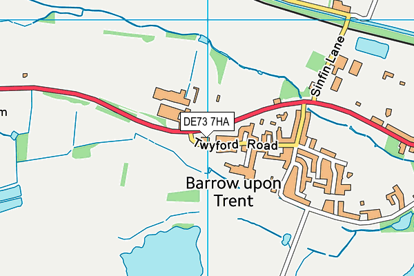 Twyford Road Playing Fields map (DE73 7HA) - OS VectorMap District (Ordnance Survey)