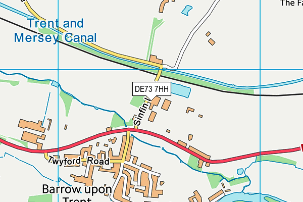 DE73 7HH map - OS VectorMap District (Ordnance Survey)