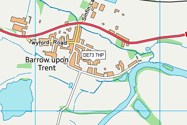 DE73 7HP map - OS VectorMap District (Ordnance Survey)