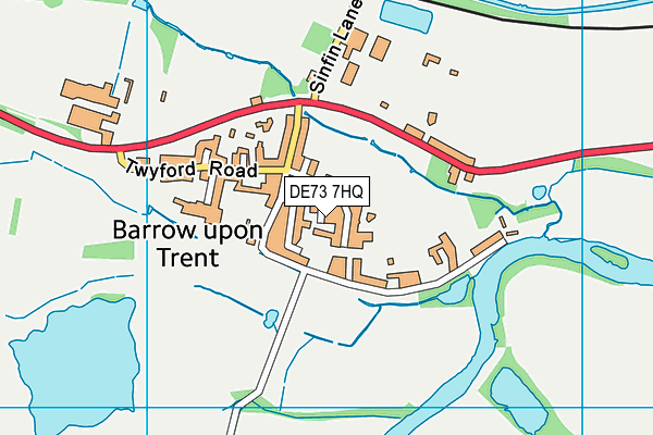 DE73 7HQ map - OS VectorMap District (Ordnance Survey)