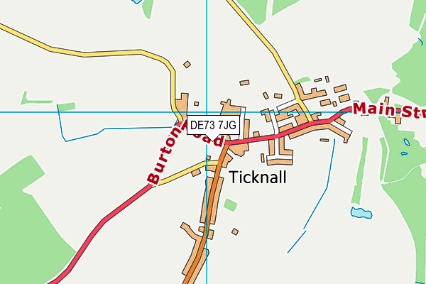 Ticknall Cricket Club (The Grange) map (DE73 7JG) - OS VectorMap District (Ordnance Survey)