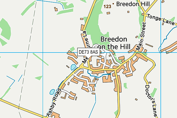 DE73 8AS map - OS VectorMap District (Ordnance Survey)
