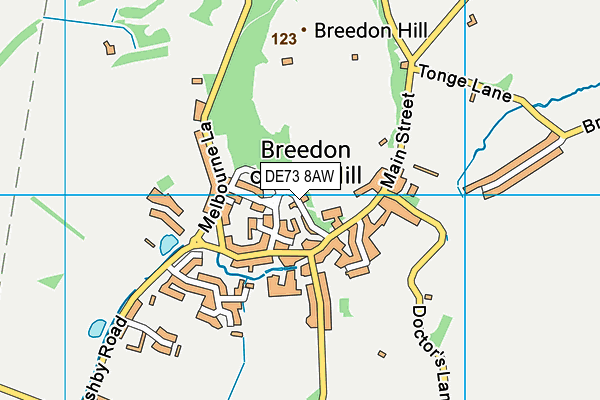 DE73 8AW map - OS VectorMap District (Ordnance Survey)