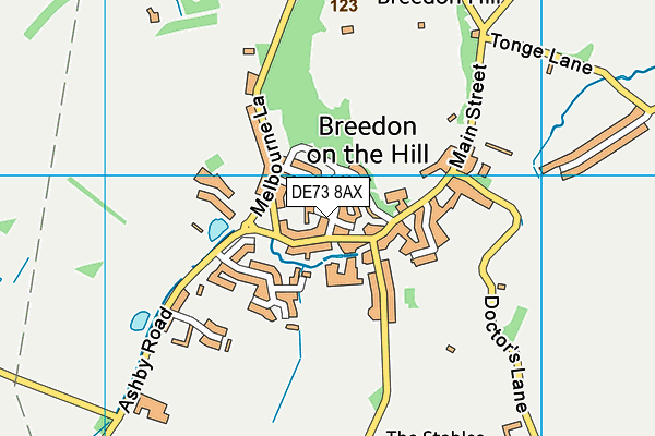 DE73 8AX map - OS VectorMap District (Ordnance Survey)