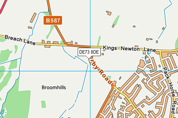 DE73 8DE map - OS VectorMap District (Ordnance Survey)