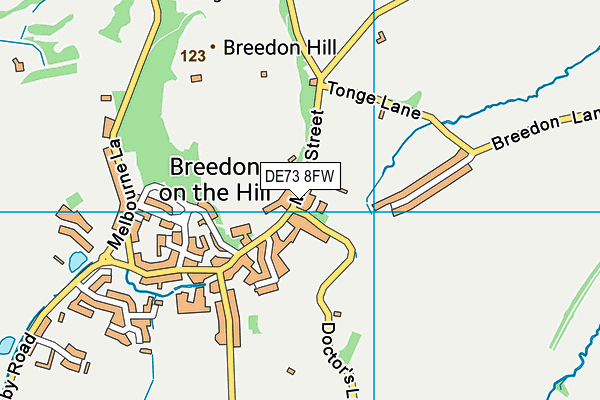 DE73 8FW map - OS VectorMap District (Ordnance Survey)