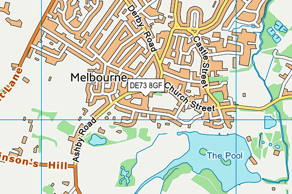 DE73 8GF map - OS VectorMap District (Ordnance Survey)