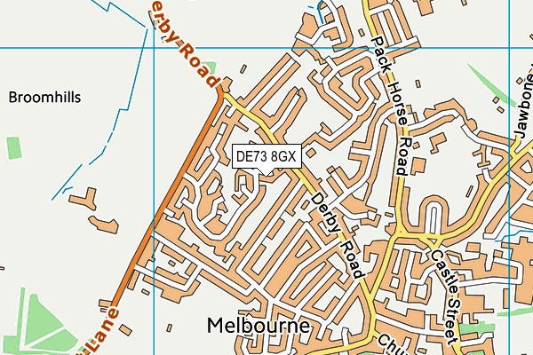 DE73 8GX map - OS VectorMap District (Ordnance Survey)