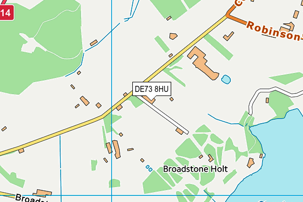 DE73 8HU map - OS VectorMap District (Ordnance Survey)