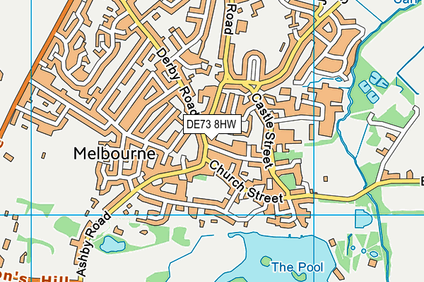 DE73 8HW map - OS VectorMap District (Ordnance Survey)