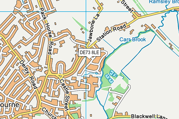 DE73 8LE map - OS VectorMap District (Ordnance Survey)