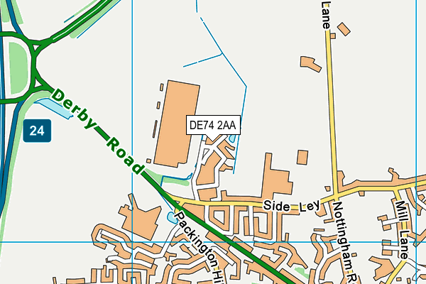 DE74 2AA map - OS VectorMap District (Ordnance Survey)