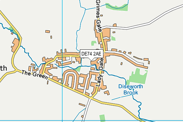 DE74 2AE map - OS VectorMap District (Ordnance Survey)